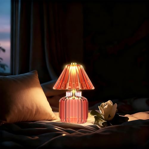 Small Battery Operated Lamp with Timer, Jelly Red - Image 5
