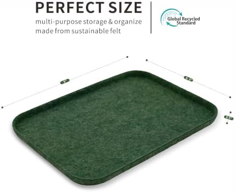 Welaxy Felt deep Storage Bins lidded Drawer Organizer Caddy for junk stuff stationery makeup jewelry closet bathroom minimalist lifestyle (Forest Green Lid, S) - Image 4