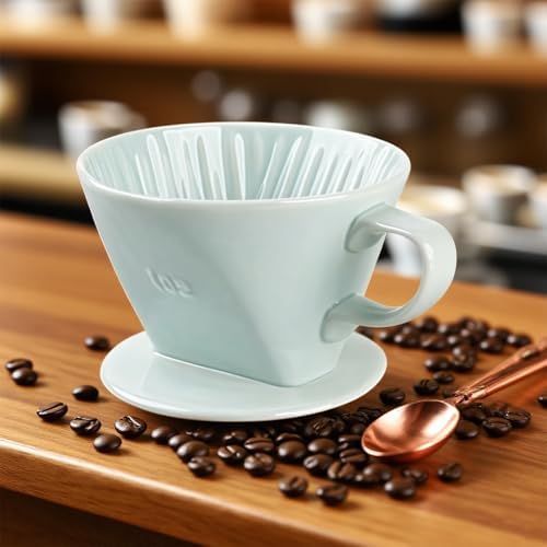 Ceramic Pour Over Coffee Dripper, V-Shaped Coffee Filter Cone - Image 4