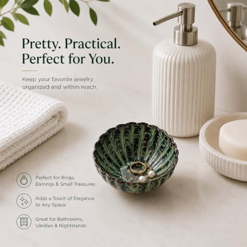 Glazed Ceramic Jewelry Dish Tray,Small Ring Holder Dish Jewelry Tray - Image 5