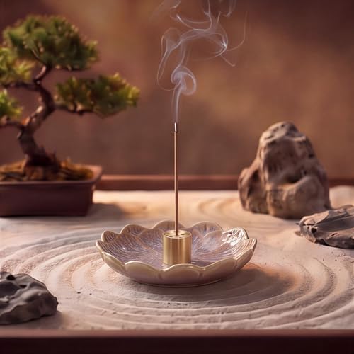 uxcell Ceramic Incense Burner Cone Incense Holder 4.3" Purple - Image 5