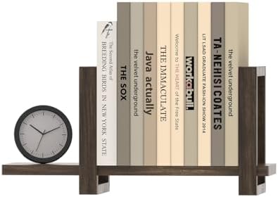 100% Solid Wood Adjustable Desktop Bookshelf, Retro Tabletop Bookshelf, Desk Shelf for Living Room, Home, Office, Perfect for Magazine, Books, Cookbooks, No Tools Required to Assemble, Dark Brown by Soultopxin