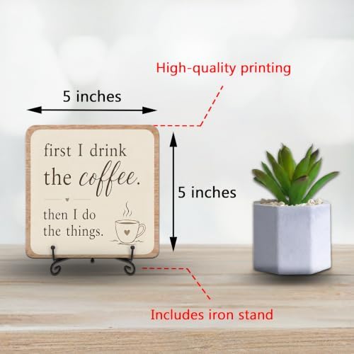 5x5 Inch Coffee Sign, Coffee Decor for Kitchen Home Coffee Bar - Image 3