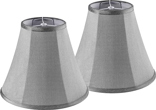 GO&SO Grey Bell Lamp Shades, Set of 2, 6"Top x 13"Bottom x 9.8"High by GOSO