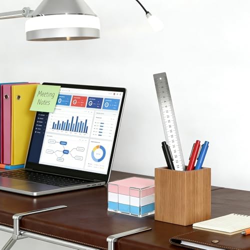 Clear Sticky Note Holder for Desk, Acrylic Sticky Note Dispenser 3x3 Inch - Image 2