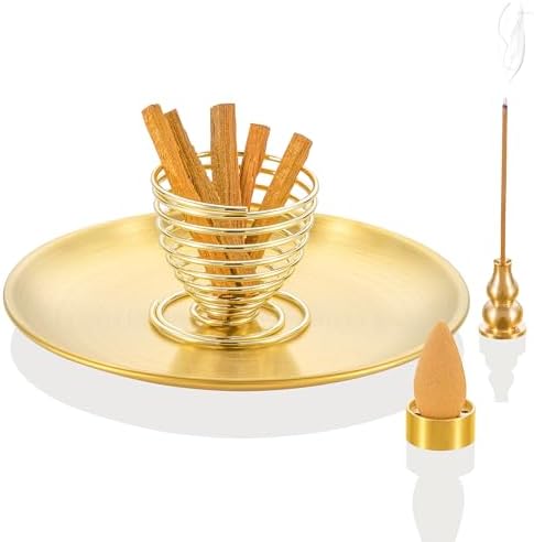 4 in 1 Brass Gourd Incense Burner Sticks Cones Coils Ash Catcher Home Decor - Image 5