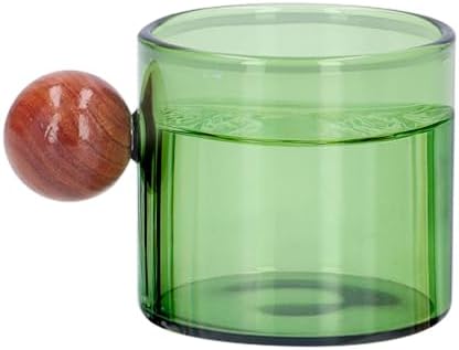 Glass Espresso Cups, 4 oz Mini Green Glass Coffee Mugs by Tomotato