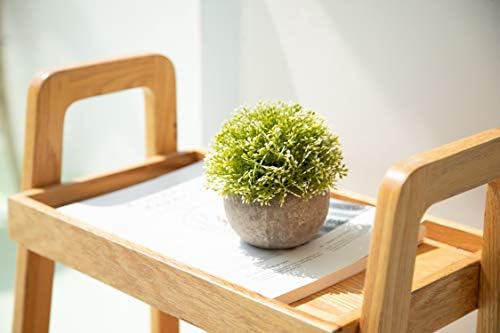Velener White Mini Artificial Plant Topiary Ball Pot Set- Magnolia Flowers Cottagecore Decor Indoor Plant Shelf Home Office Small Desk Decorations Green Room Accessories Bathroom Kitchen Counter Aloe - Image 5