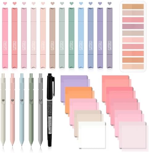 Jutom 38 Pcs Book Annotation Kit for Bible Study, Pink Series, Square by Jutom