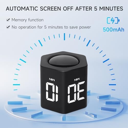 Productivity Timer, 1, 5, 10, 30, 60 Minute Presets, Desk Cube Timer - Image 5