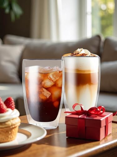DOPUDO 17oz Double Wall Glass Coffee Mugs, Insulated Coffee Mug, Clear Borosilicate Glass Coffee Cups for Cappuccino, Tea, Lightweight and Microwave Safe - Image 5