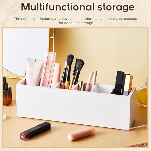 Jetec Wooden Pencil Pen Holder for Desk, White, 6 Compartments - Image 5