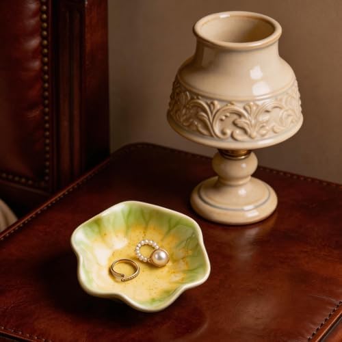 Ceramic Lotus Leaf Trinket Dish, Ring Holder for Jewelry - Image 5