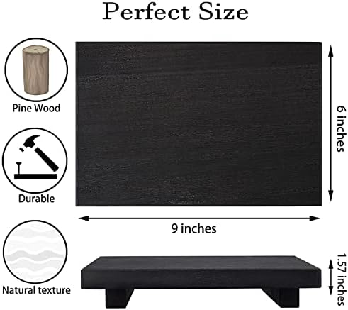 Wood Bathroom Tray Farmhouse Decor Kitchen Soap Holder, 9"x6" Black - Image 6