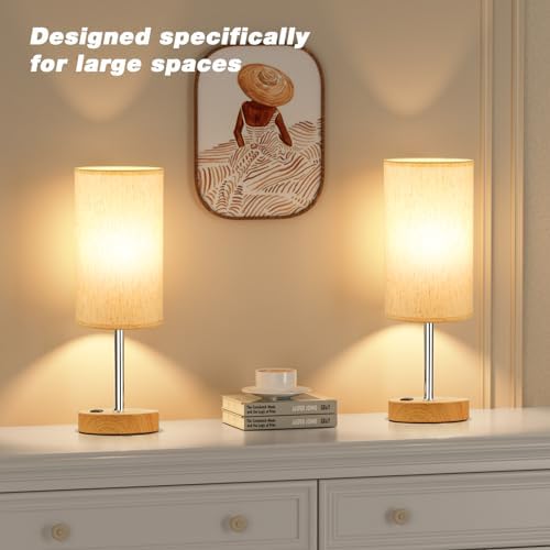 Fenmzee 17.4" Bedside Lamp for Bedroom - Dimmable Touch, USB A+C, AC Outlet - Image 7