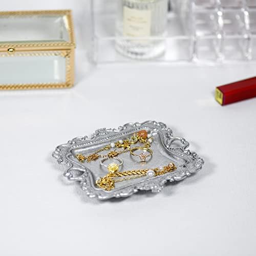 Funly mee Vintage Metal Sliver Jewelry Tray, Ring Holder - Image 5
