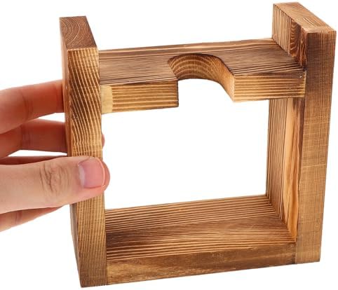 Operitacx Wooden Hydroponic Vase Plant Stand with Glass Bulb Planter for Air Plant Propagation, Vintage Desktop Terrarium Holder for Home and Office Décor - Image 4