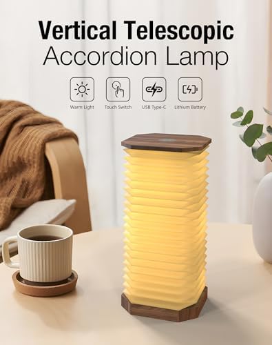 Vertical Accordion Bedside Table Lamp,Japanese Gifts Paper Lights - Image 2