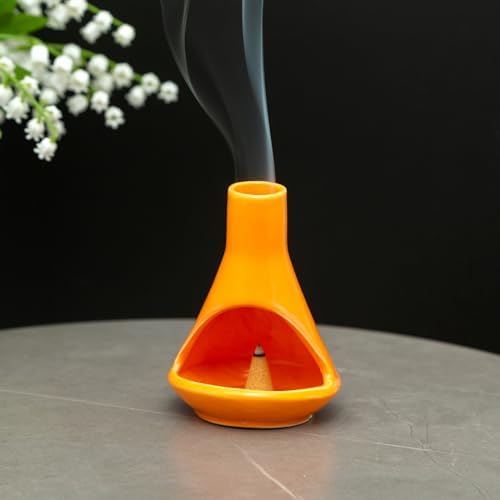 MOUGIGI Mini Chiminea Palo Santo Holder, Ceramic Incense Cone Burner - Image 4