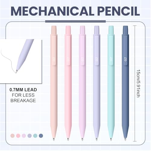 Gueevin 17 Pcs Aesthetic Highlighters Gel Pens and Mechanical Pencils Set Morandi Ink and Dual Tip Highlighters Smooth Writing Pens for Bible Journal Planner Office Supplies - Image 2