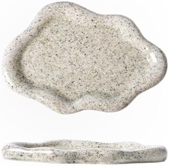 Jewelry Tray for Women, Cloud Shape Ceramic Trinket Dish, Jewelry Organizer Storage Holder for Ring Earring Bracelet Necklace, Make Up Organizer (White) (Stone Grey) - Image 2