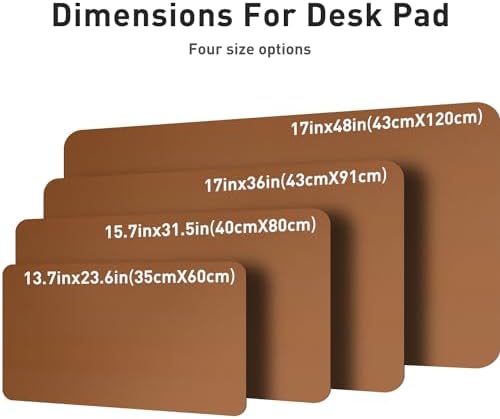 Aothia Leather Desk Pad Protector, Mouse Pad, Office Desk Mat, Non-Slip PU Leather Desk Blotter, Laptop Desk Pad, Waterproof Desk Writing Pad for Office and Home (48"x17",Brown) - Image 6