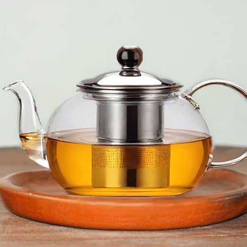20 oz Clear Glass Teapot with Infuser, Borosilicate Stovetop Tea Pot - Image 5