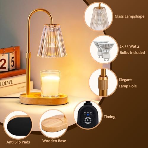 Candle Warmer Lamp with Timer - Electric Candles Wax Warmers Glass Lamps - Image 4