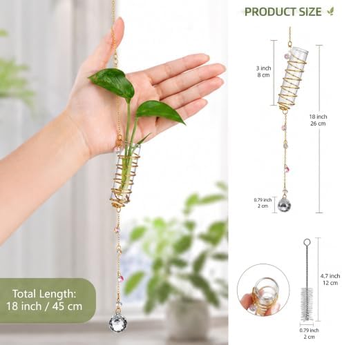 6Pcs Hanging Propagation Station with Crystal Ball Prisms Plant Suncatcher - Image 4