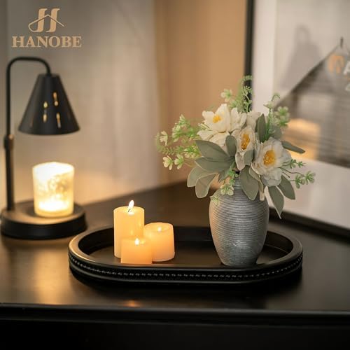 Hanobe Black Decorative Trays for Living Room Coffee Table, Beaded Edge - Image 2