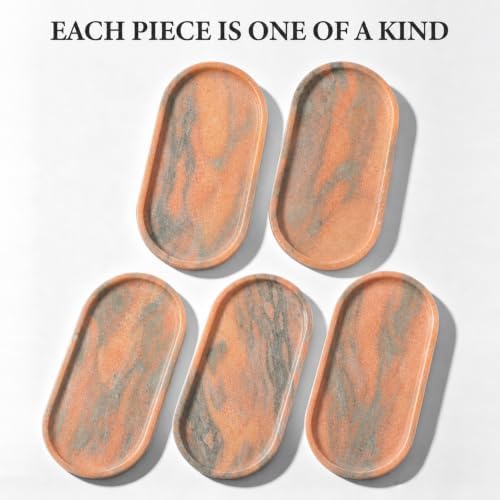 Koville Natural Marble Tray for Bathroom Countertop, Vanity Tray for Decor - Image 5