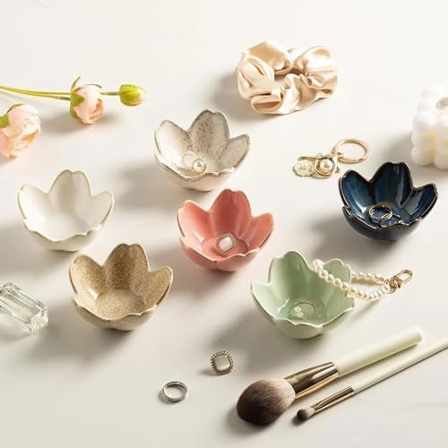 Versatile Ceramic Organiser Dish Floral Pattern Storage Tray for Keys Office Supplies or Bathroom Essential Elegant Kitchen Countertop Organiser Bowl - Image 5