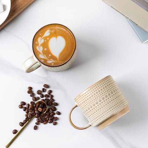 GBhome 16 oz Coffee Mugs Set of 4, Stackable Ceramic Coffee Cups Set - Image 3