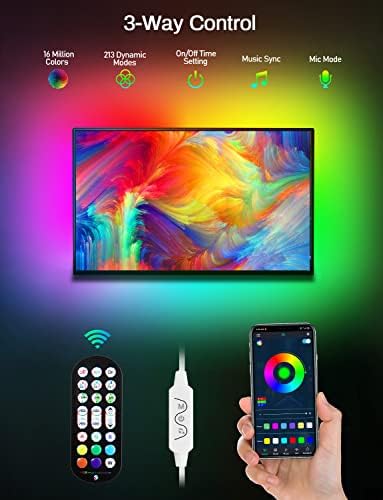 MATICOD LED Lights for TV Led Backlight, 9.84ft RGB Led Strip Lights for TV Lights Behind, USB Led Light Strip for 32-43in TV, Bluetooth APP Control Music Sync Strip Lighting for Christmas Decorations - Image 5