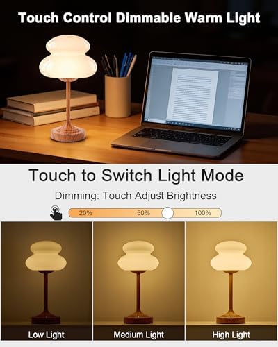 UMEXUS 13" Modern Small Cordless Table Lamp, Rechargeable Battery Operated - Image 4