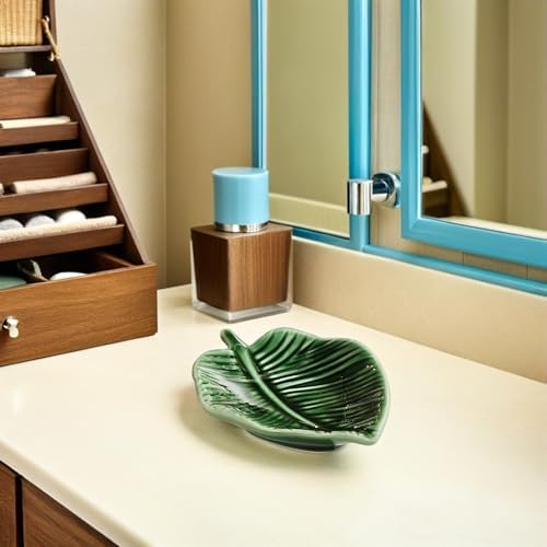 2pcs Leaf Shaped Ceramic Trinket Dish for Jewelry and Keys - Image 6