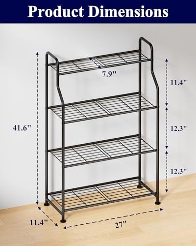Kitsure Metal Plant Stand Indoor & Outdoor, 27" Wide - 4 Tier, Black - Image 2