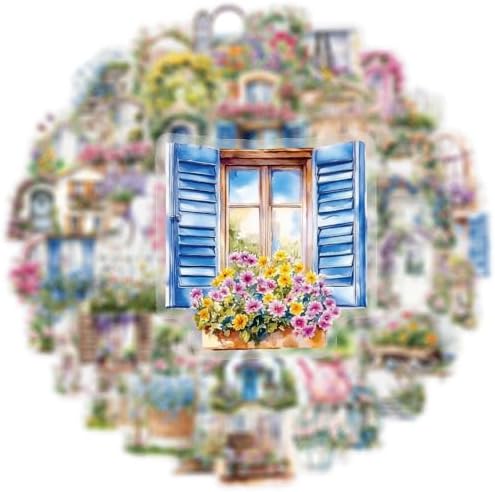 50PCS Garden Stickers Aesthetic PET Sticker Garden Flower wall Decal Waterproof Decorative Decals for Scrapbook DIY Crafts Album Bullet Journal Planner Water Bottles Laptop Phone (Garden Sticker) - Image 5