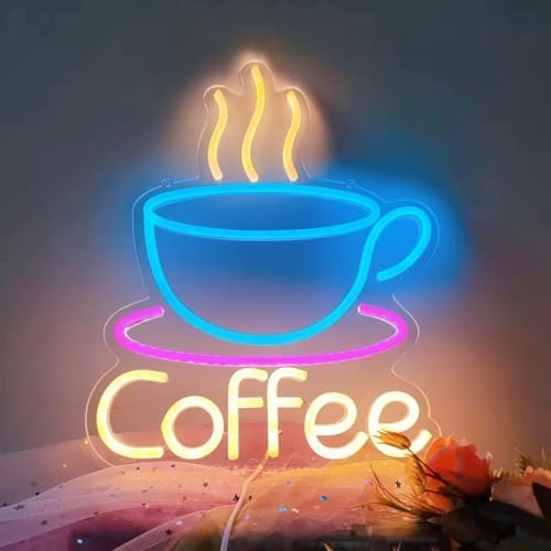 LED Coffee Cup Neon Sign Large 5V USB Powered Acrylic Neon Lights with Dimmable Switch and Hanging Chain for Coffee Cafe Bar Party Living Room Sign Gifts - Image 3