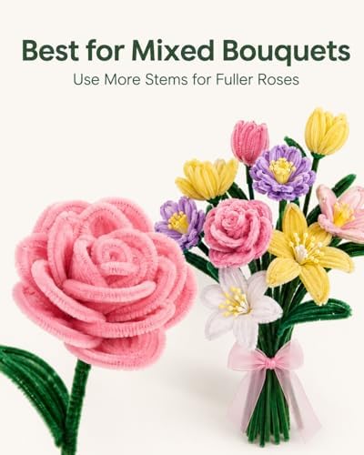 Anpyxun Pipe Cleaner Flower Kit, 600-Piece Chenille Stems for Adults - Image 4