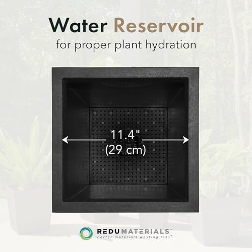 Tierra Verde Citadel Horizon Self-Watering Square Planter, Black, 13.5"x26" - Image 5