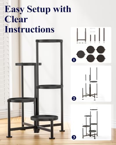 Kitsure Plant Stand Indoor & Outdoor - 5-Tier Plant Shelf with Deep Trays - Image 6