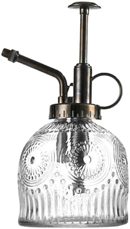 Spray Bottle for Plants, Plant Mister Spray Bottle, Glass Plant Mister Spray Bottle, Embossed Vintage Glass Watering Can, Succulent Watering Bottle with Top Pump for Outdoor (A) by Unknown