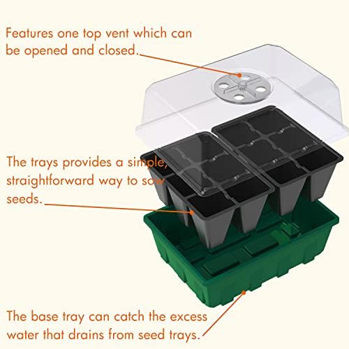 Gardzen 10 Pack Seed Starter Trays with Dome and Green Base 120 Cell - Image 5