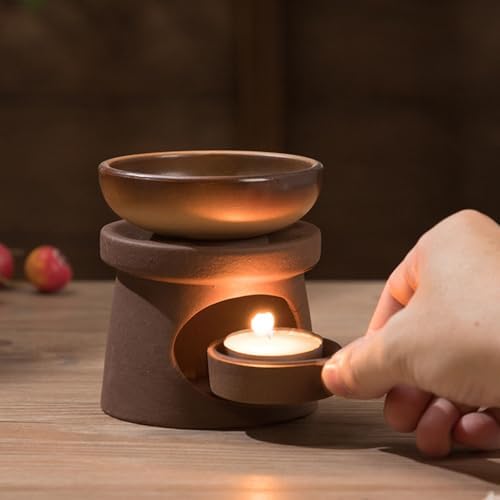 Retro Essential Oil Burners Ceramics Oil Melter Aromatherapies Diffuser and Tealight Holder Set for Home Bedroom Decors - Image 3