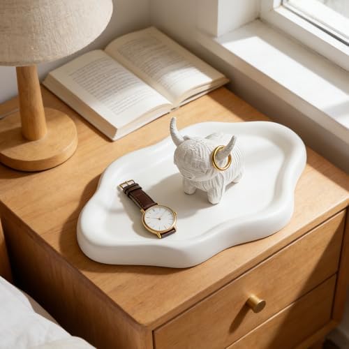 Highland Cow Ring Holder & Jewelry Dish, Cute Cloud Trinket Tray - Image 3