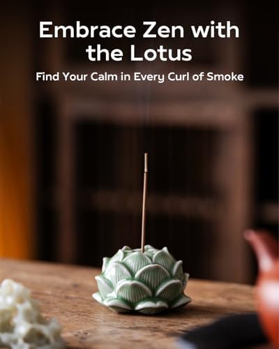 Hand-Dyed Ceramic Lotus Incense Stick Holder - Zen Meditation Artwork for Home & Yoga Decor - Image 2