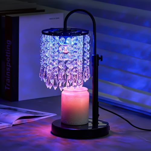 Candle Warmer Lamp with Timer Dimmer and 3 Bulbs, Lamp Candle Warmer with Marble Base,Wax Melt Warmer for Jar Candles, Birthday Gifts for Women Mom, House Warming Gifts New Home Decor (RGB-Black) by CandleWarmerLampwithTimer