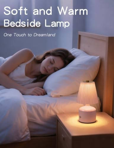 Table Lamp for Bedroom, Small Bedside Lamp Warm Light Touch Nightstand Lamp - Image 2