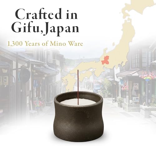 Hasegawa Japanese Incense Burner – Mino Ware Ceramic Koro, Tetsusa Finish, Buddhist Altar Supplies, Made in Japan - Image 4